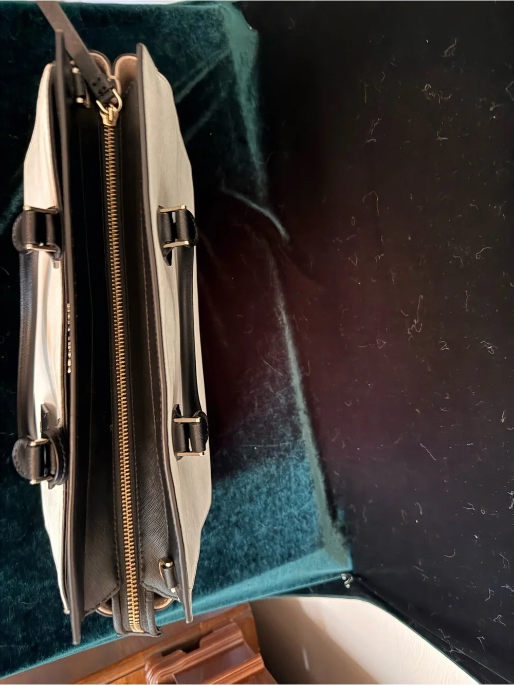 kate spade Two-Tone Navy and Cream New York Cameron Satchel